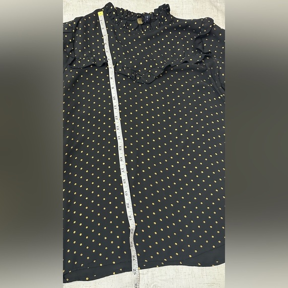 Black Blouse with Gold Polka Dots - Picture 3 of 10
